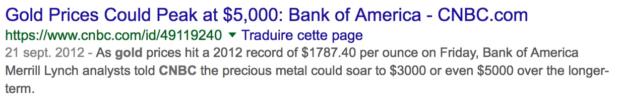 prévisions boursières or 5000 dollars