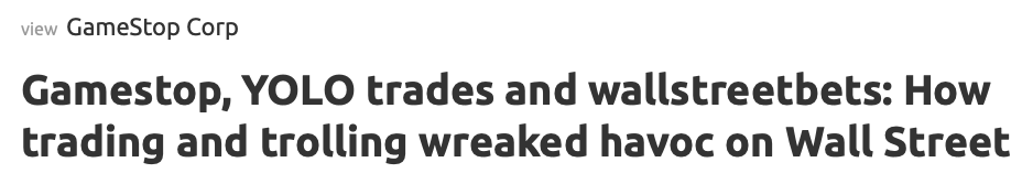 Gamestop et Wallstreetbet