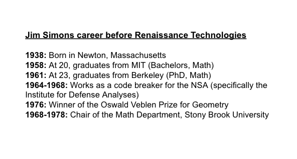 Jim Simons CV