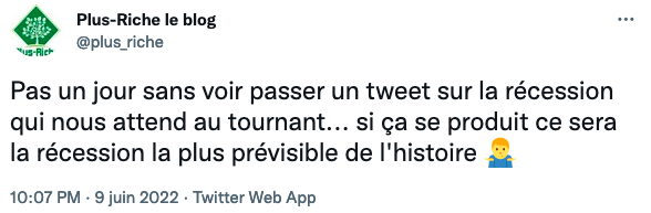 Twitter récession plus anticipée