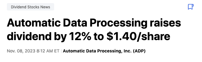 hausse dividende ADP 2023