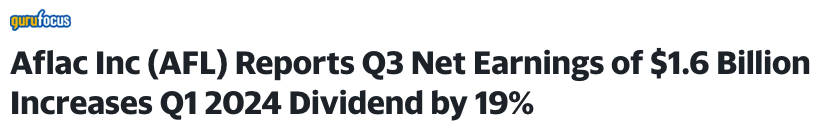 Hausse dividendes AFLAC