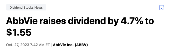 Hausse de dividende Abbvie 2023