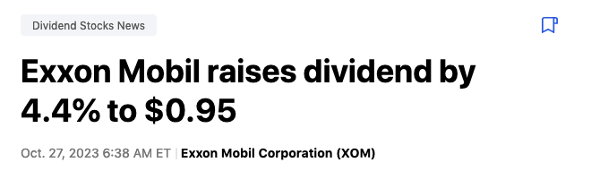 Exxon mobil hausse dividende 2023